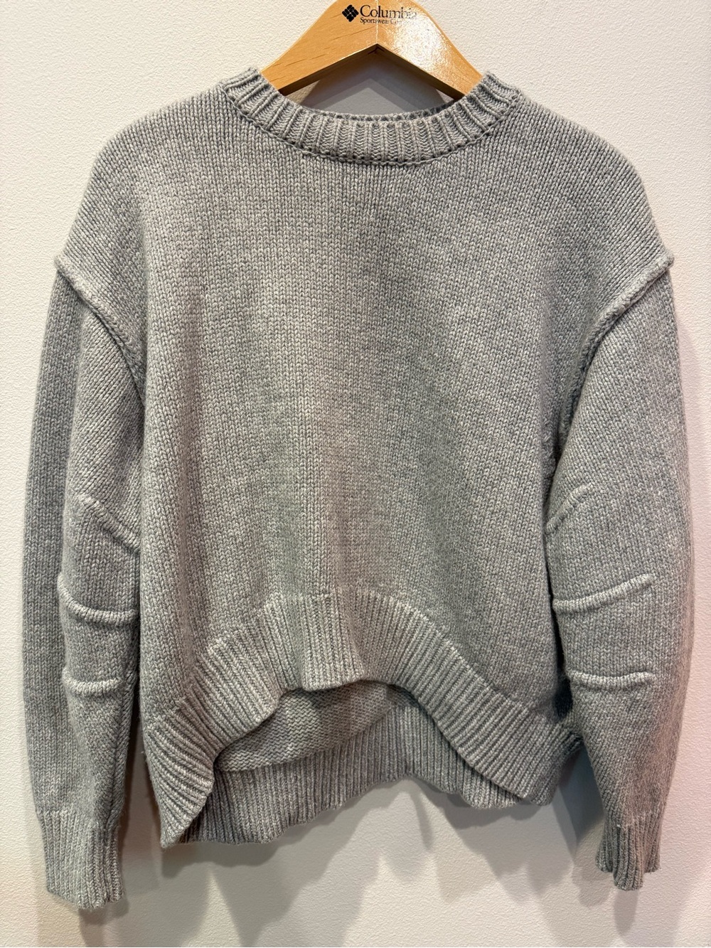 Zara Women's Gray Cropped Crewneck Knit Sweater